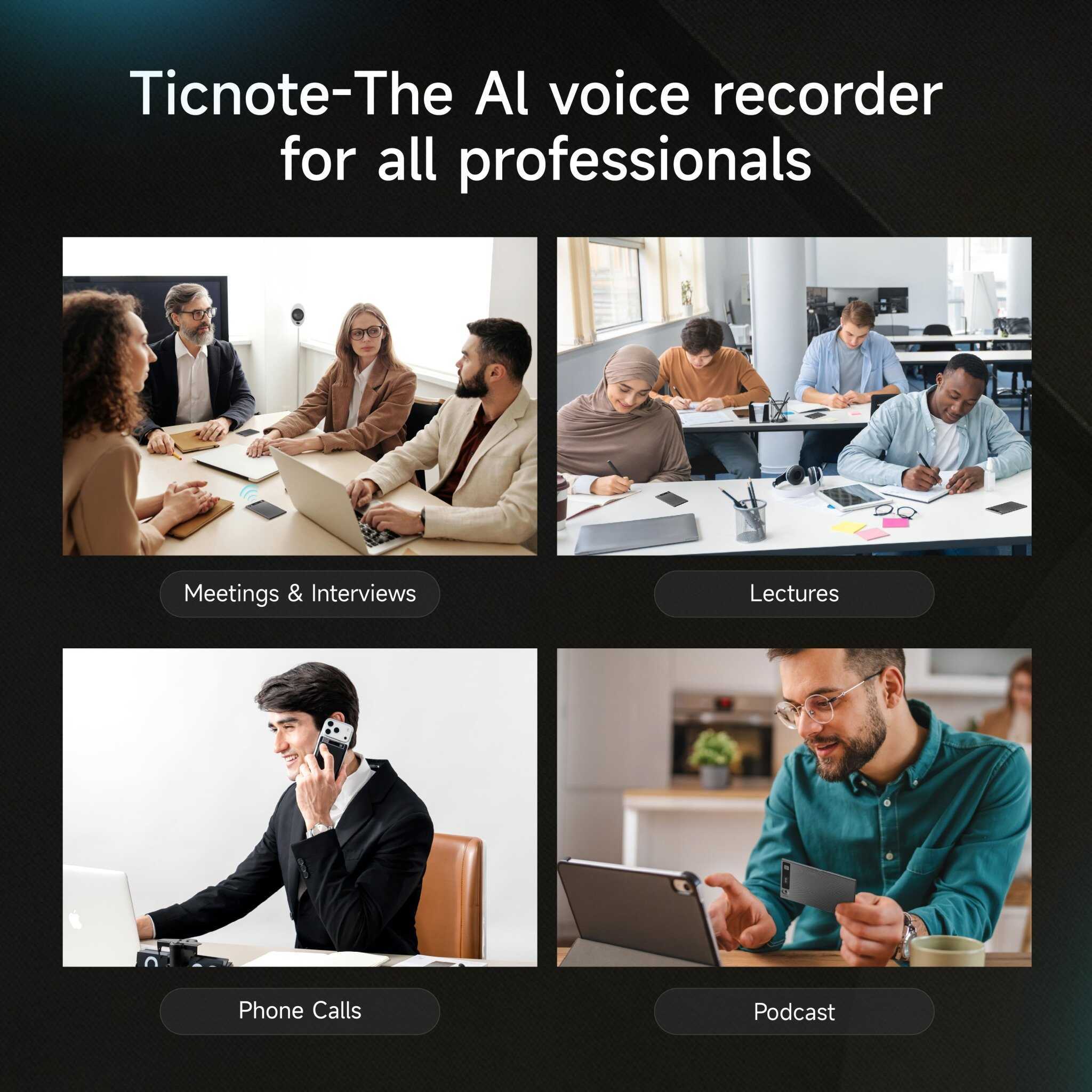 US TicNote AI Voice Recorder with Real - Time Transcription and Summarization - Ticnote