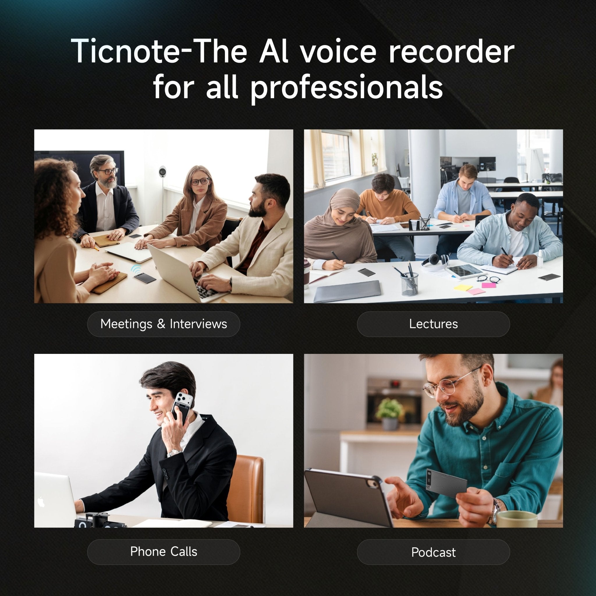 US TicNote AI Voice Recorder with Real - Time Transcription and Summarization - Ticnote