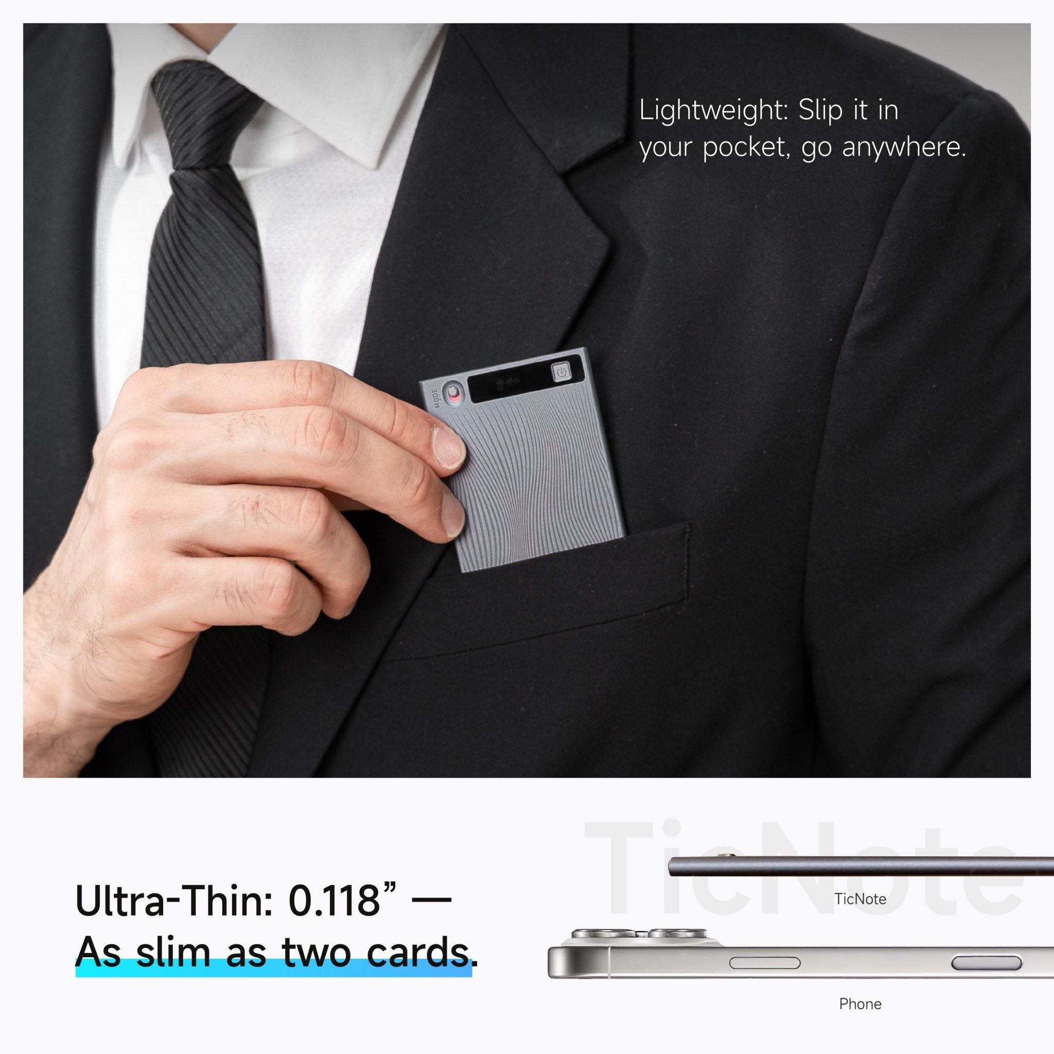 US TicNote AI Voice Recorder with Real - Time Transcription and Summarization - Ticnote