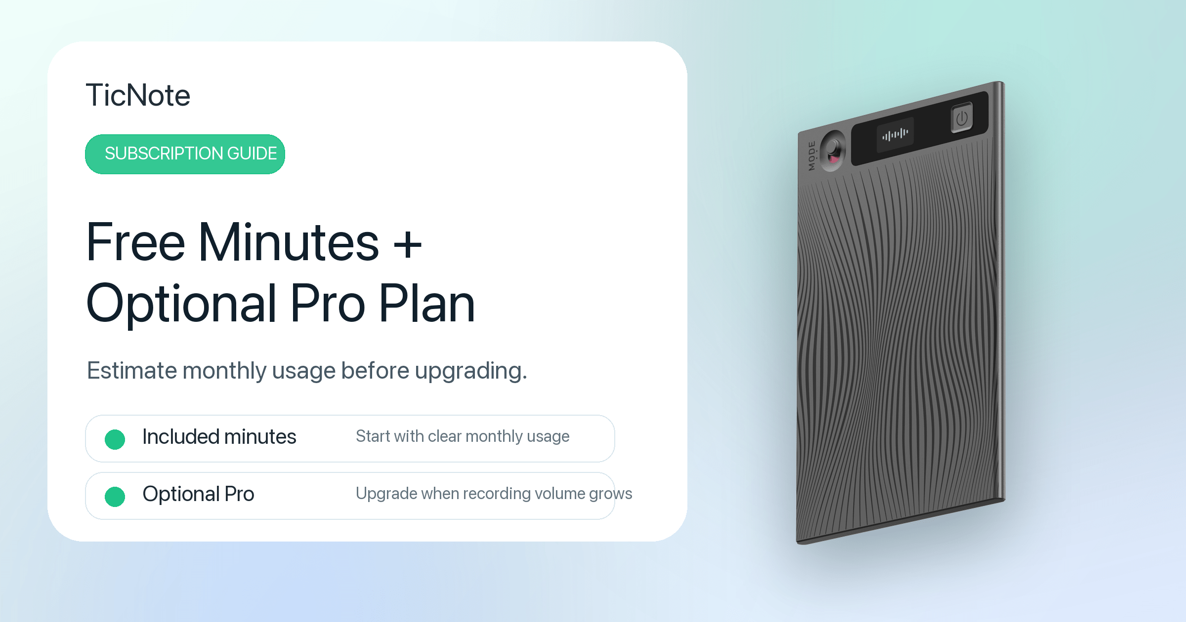 TicNote Subscription Guide: Free Minutes, Pro Plan, and AI Recorder Costs Explained - Ticnote