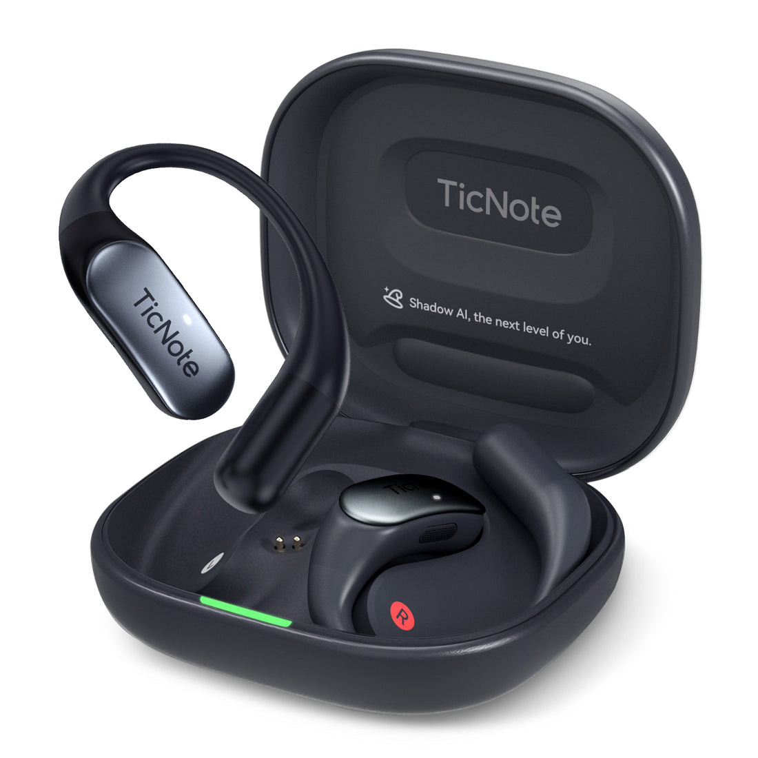 TicNote Pods Wearable AI Voice Recorder | Built-in 4G, Auto Meeting Notes, 17-Language Translation