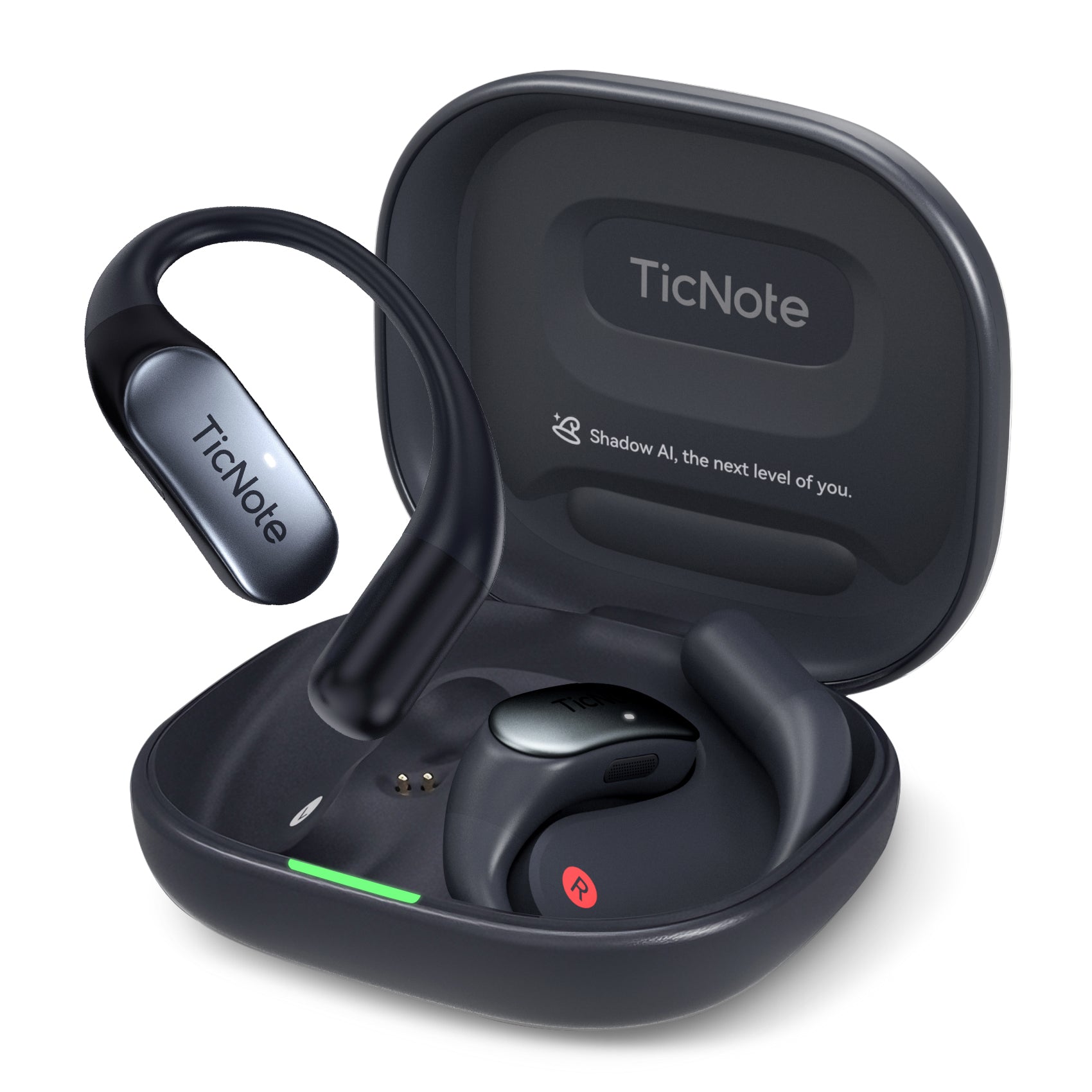 TicNote Pods Wearable AI Voice Recorder | Built-in 4G, Auto Meeting Notes, 17-Language Translation