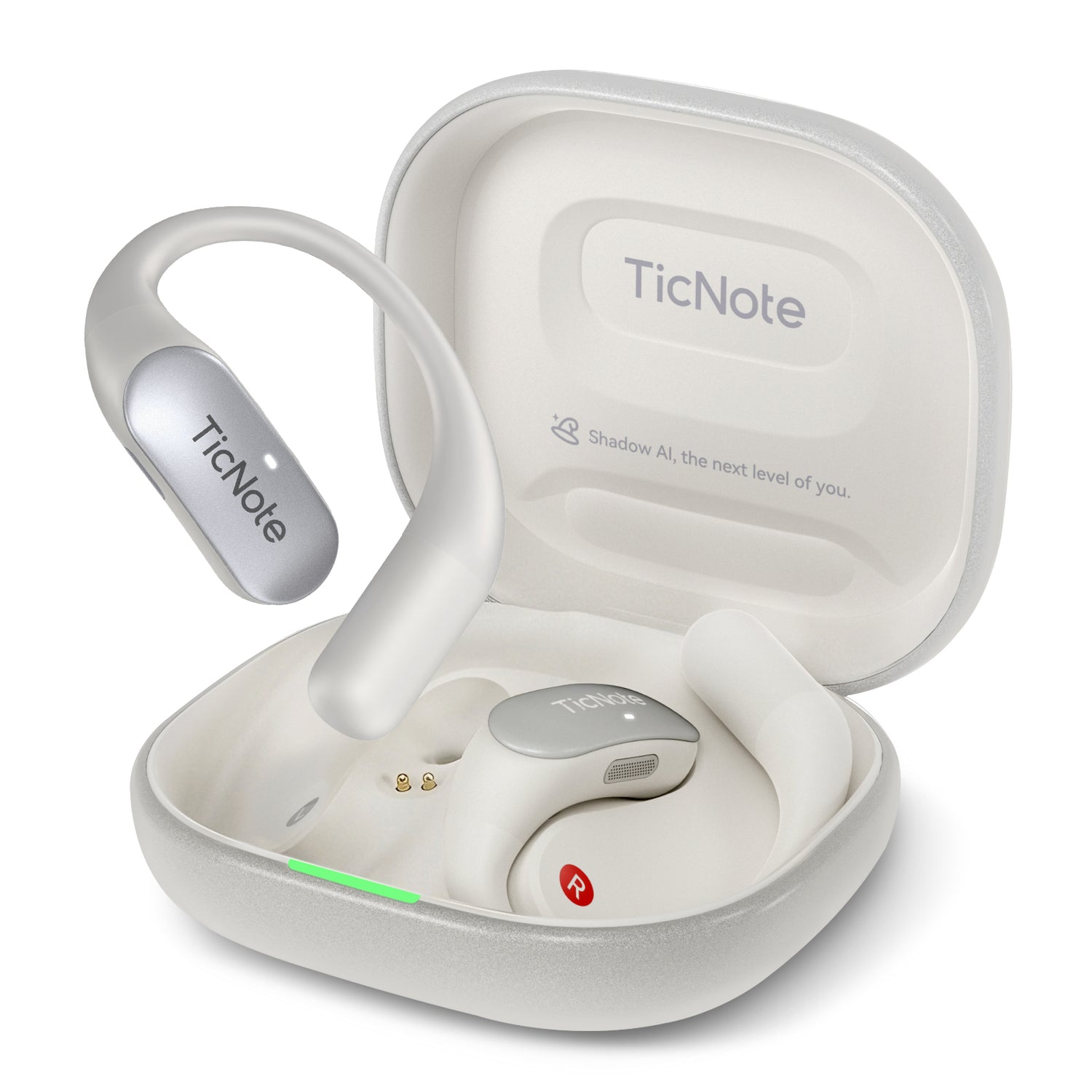 TicNote Pods Wearable AI Voice Recorder | Built-in 4G, Auto Meeting Notes, 17-Language Translation