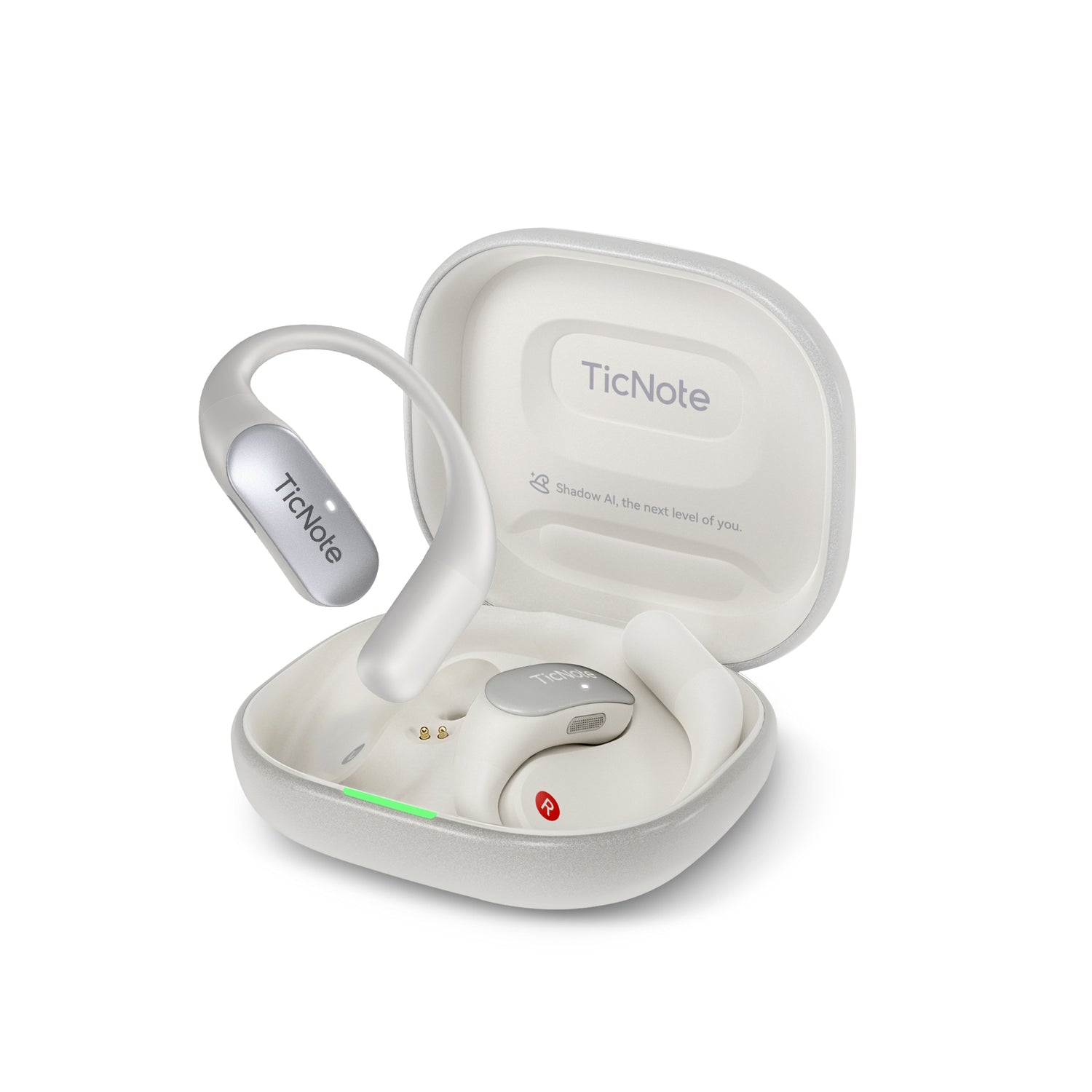 TicNote Pods Wearable AI Voice Recorder | Built-in 4G, Auto Meeting Notes, 360° Omnidirectional Pickup (10m Range) &amp; ENC