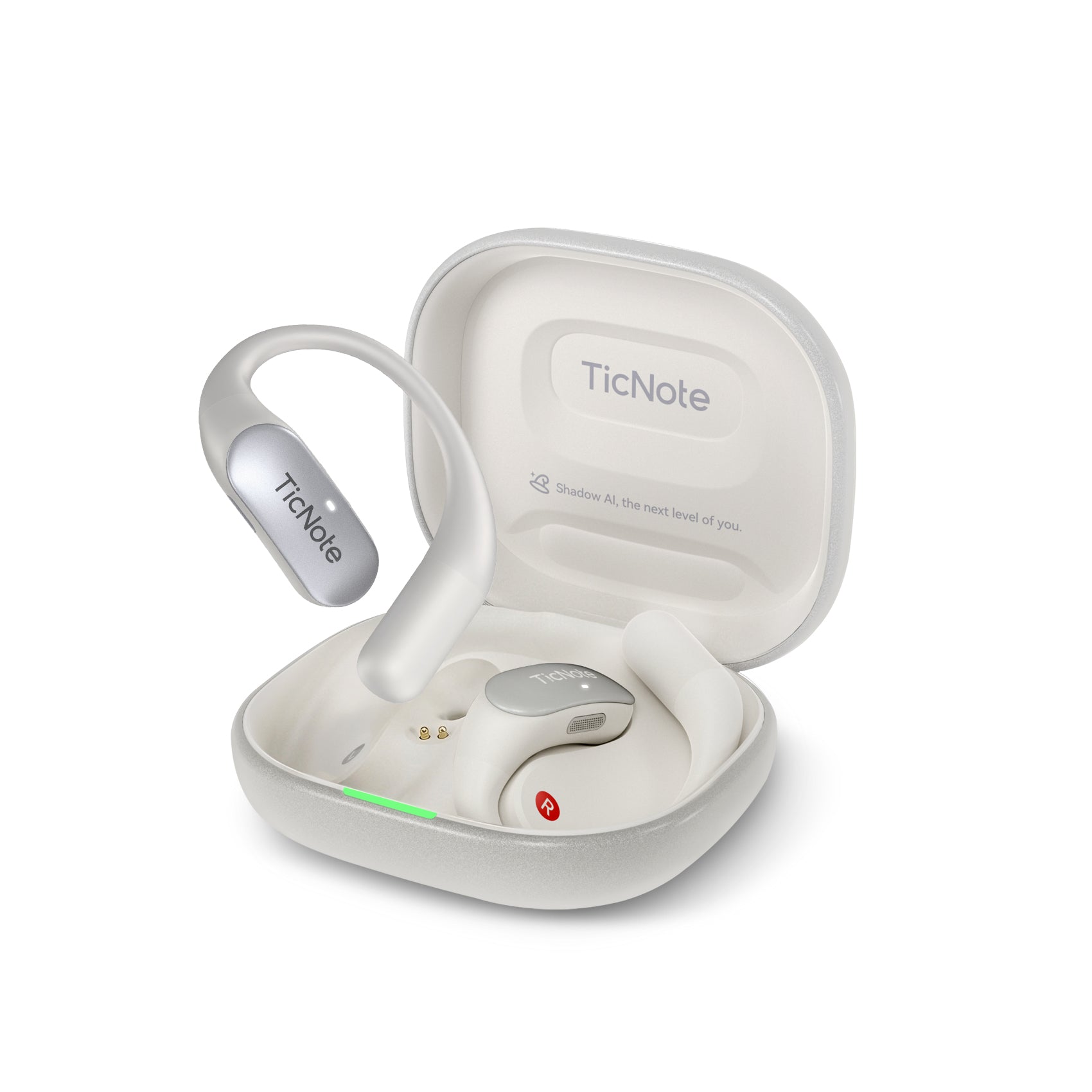 TicNote Pods Wearable AI Voice Recorder | Built-in 4G, Auto Meeting Notes, 360° Omnidirectional Pickup (10m Range) &amp; ENC