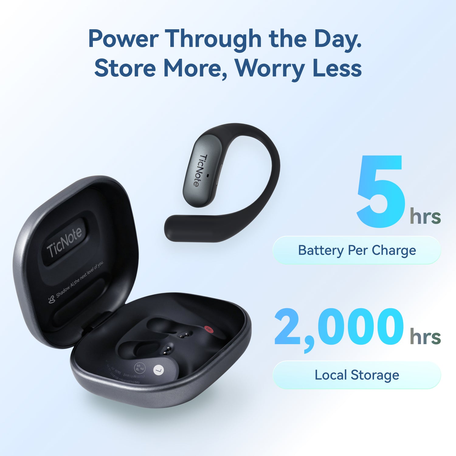 TicNote Pods AI Transcription Earbuds | WiFi Connect, Voice Recorder &amp; ENC