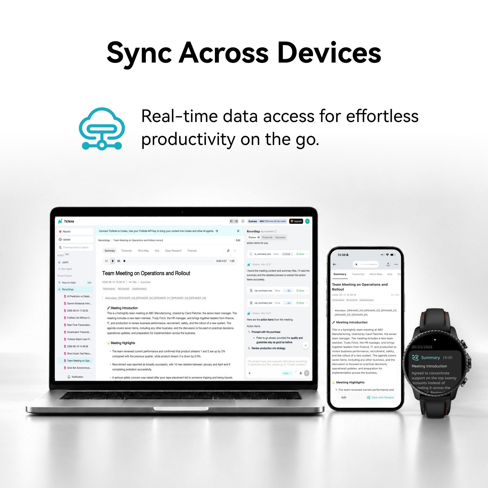 TicNote Watch - Ticnote