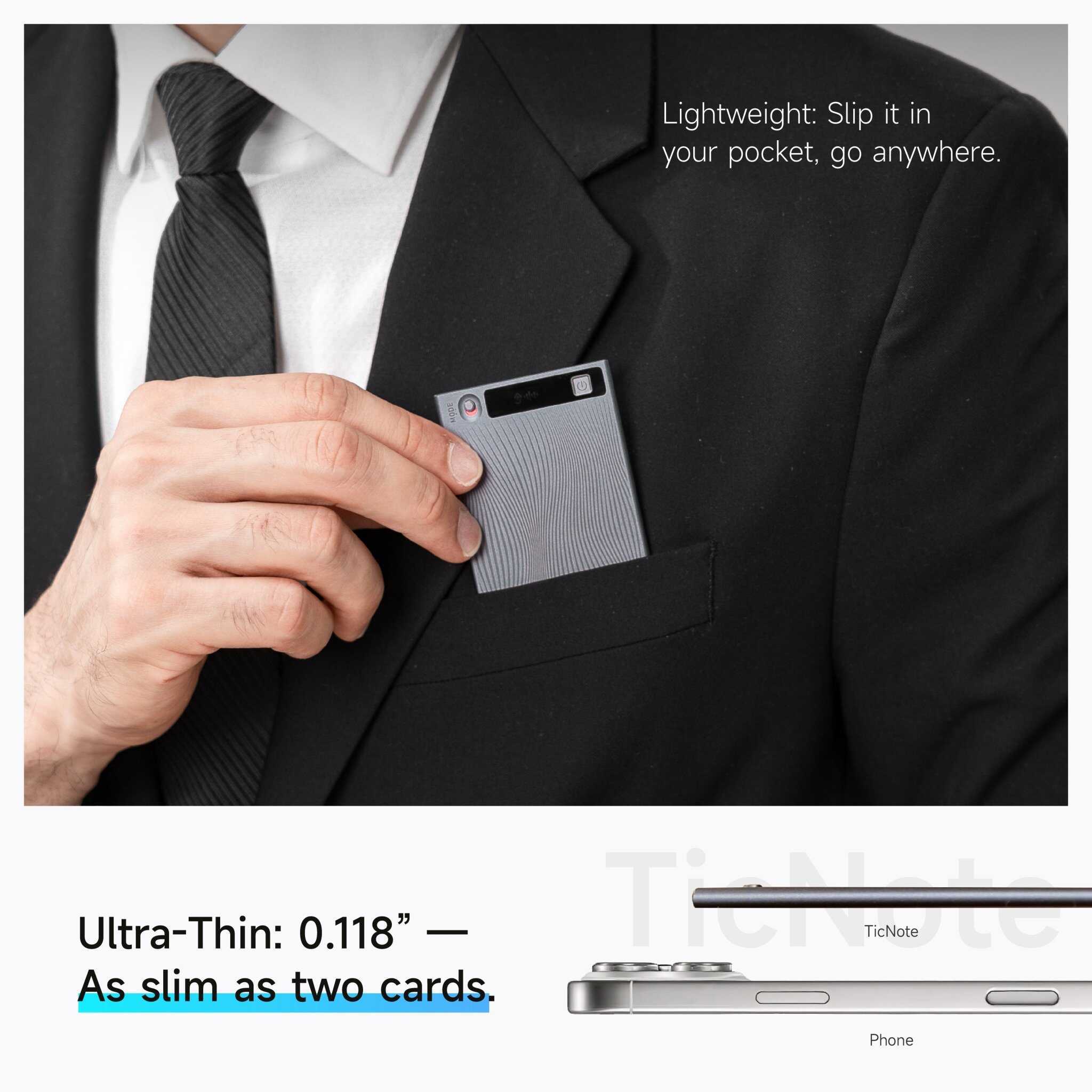 US TicNote AI Voice Recorder with Real - Time Transcription and Summarization - Ticnote