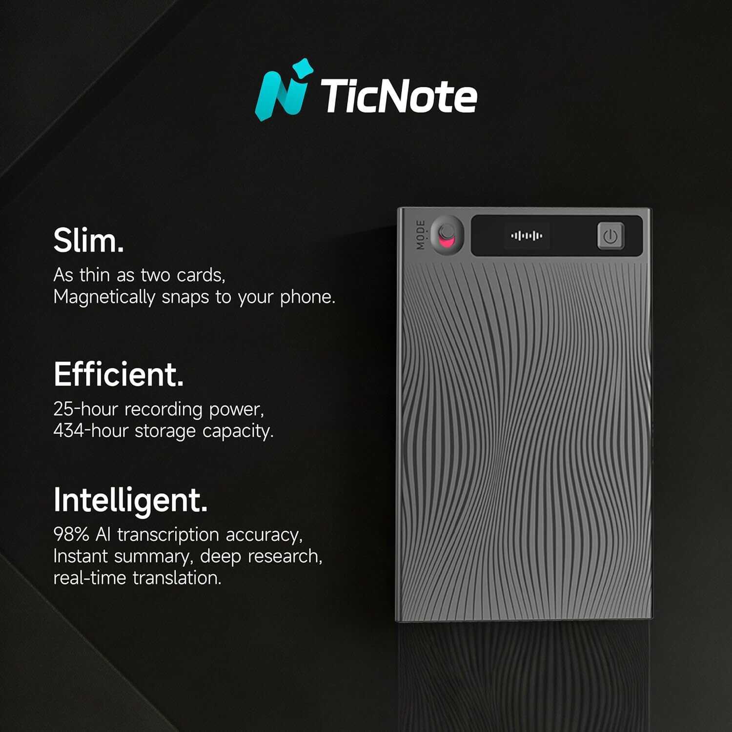 US TicNote AI Voice Recorder with Real - Time Transcription and Summarization - Ticnote