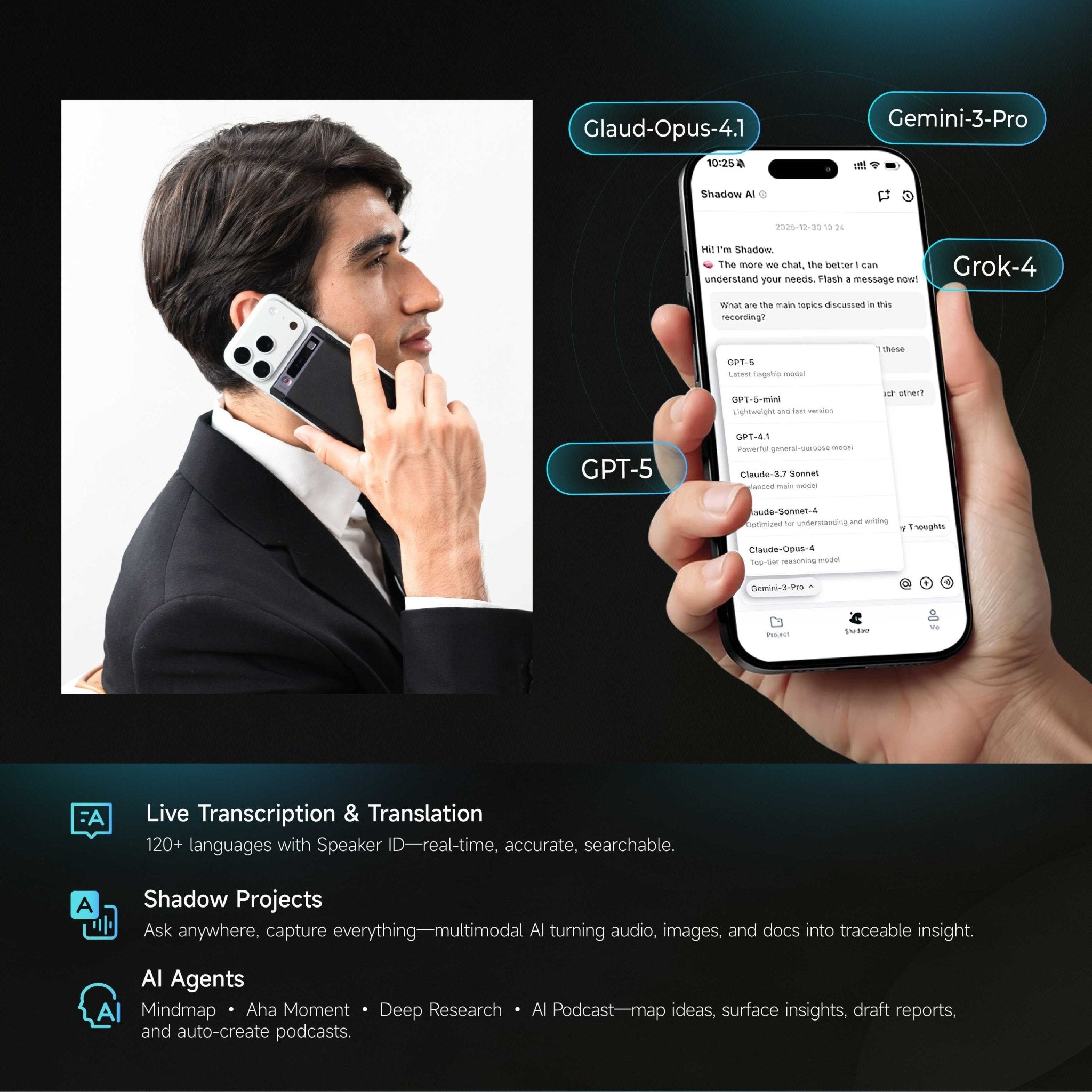 US TicNote AI Voice Recorder with Real - Time Transcription and Summarization - Ticnote