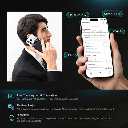 US TicNote AI Voice Recorder with Real - Time Transcription and Summarization - Ticnote